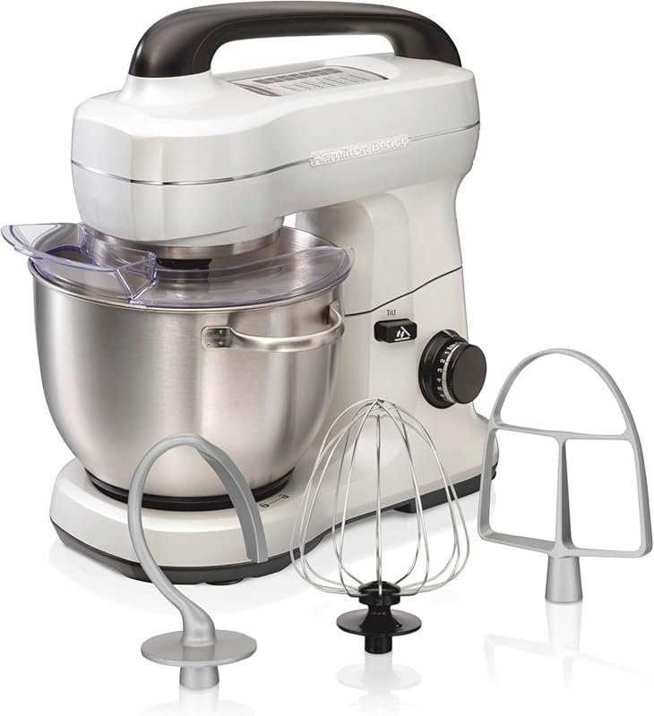 Hamilton Beach 4 Quart 7-Speed Electric Stand Mixer with Attachments a