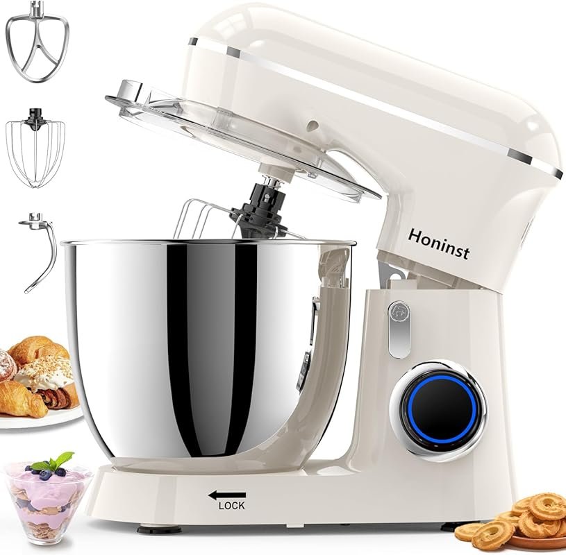 Honinst 6.5QT 10-Speed Tilt-Head Electric Stand Mixer for Baking with 