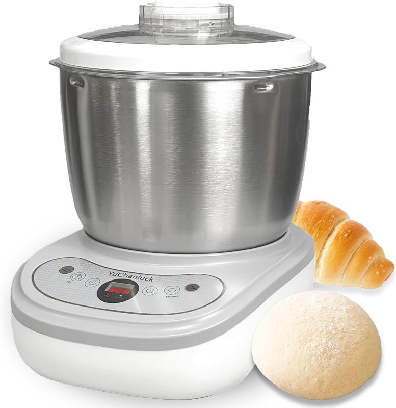 7L Electric Dough Mixer with Ferment Function & Stainless Steel Whisk 