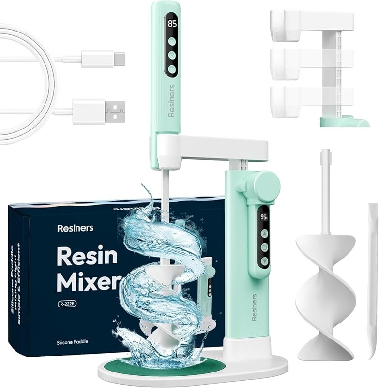 Resiners Electric Resin Mixer with Stand: Hands-Free Stirrer for Epoxy, Silicone & Paint Molds