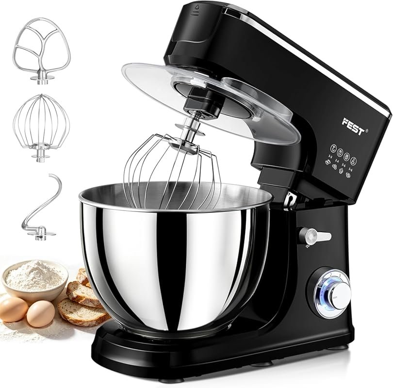 1500W 8.45QT Stand Mixer: 6-Speed Electric Dough Mixer for Baking Brea