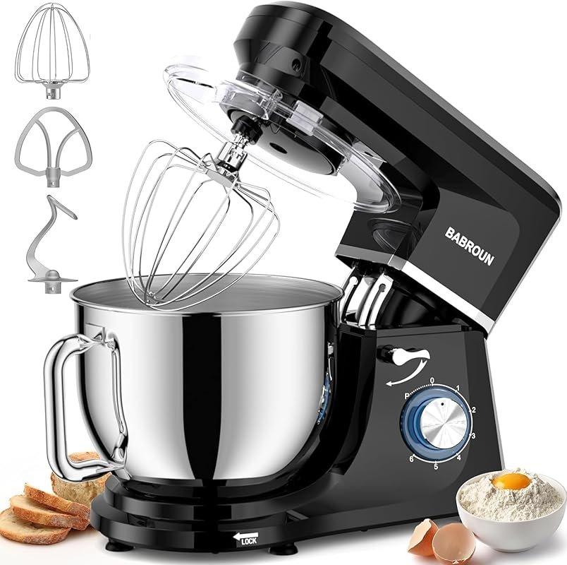 8.45 QT 660W 6-Speed Electric Kitchen Stand Mixer for Baking Cakes, Co