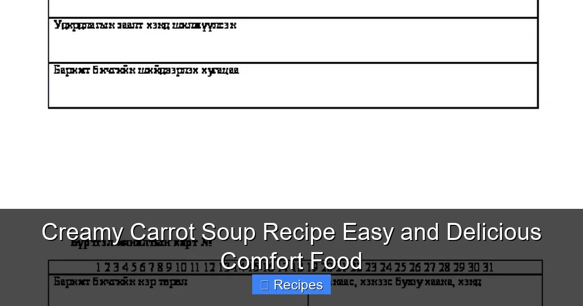 Creamy Carrot Soup Recipe Easy and Delicious Comfort Food