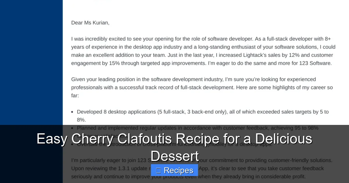 Easy Cherry Clafoutis Recipe for a Delicious Dessert