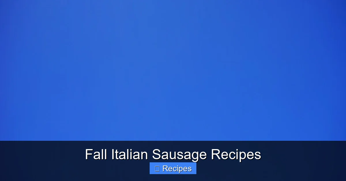 Fall Italian Sausage Recipes