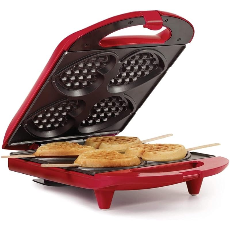 Holstein Housewares 4-Section Heart Waffle Maker: Non-Stick Iron for K