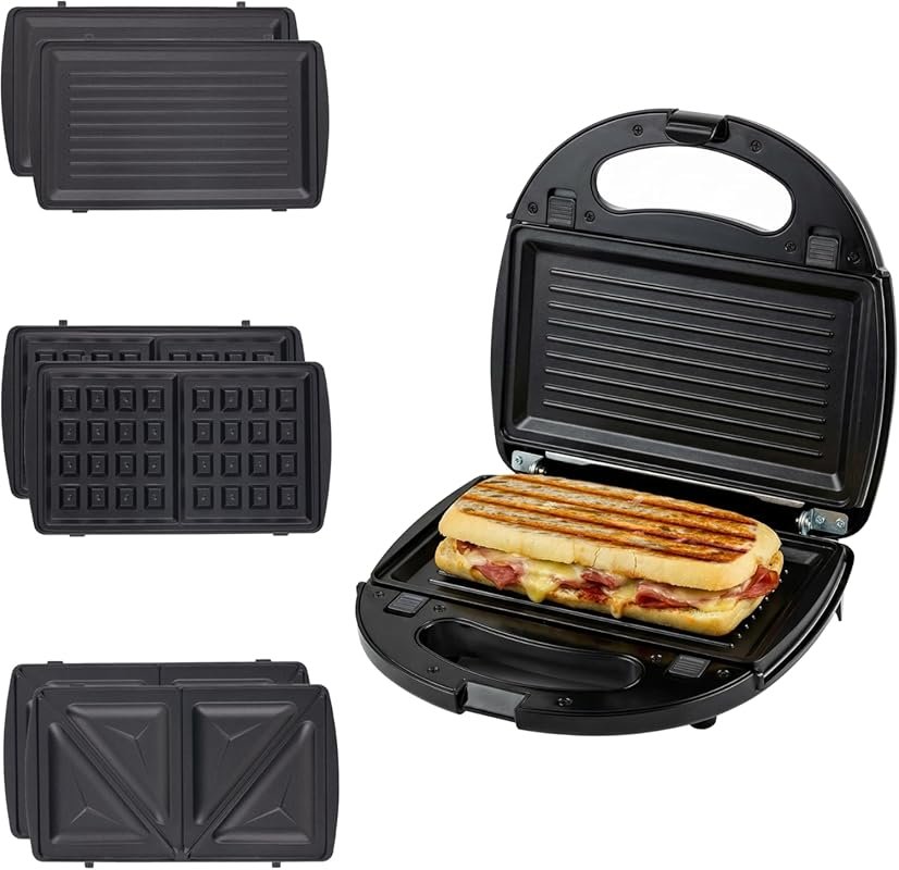 OVENTE GPI302B 3-in-1 Electric Sandwich Maker, Panini Press Grill, and