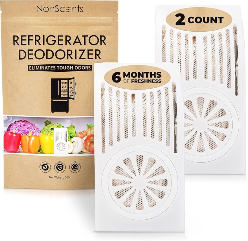 NonScents Refrigerator Deodorizer 2-Count: Activated Charcoal Odor Eli