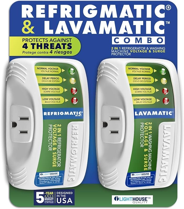 Electronic Voltage & Surge Protector Combo: Safeguard Refrigerator & W