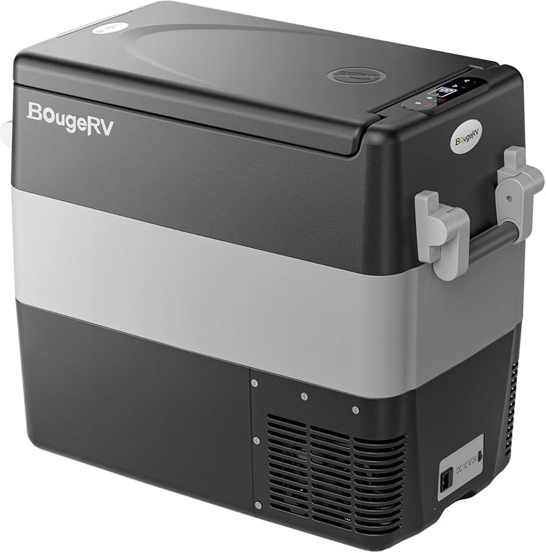 BougeRV 53 Quart 12V Portable Fridge Freezer: Large Electric Cooler, 1