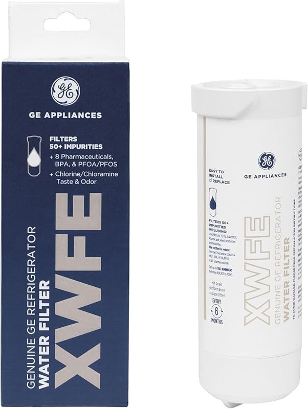 GE XWFE Genuine Refrigerator Water Filter: Reduces Lead, Sulfur & 50+ 