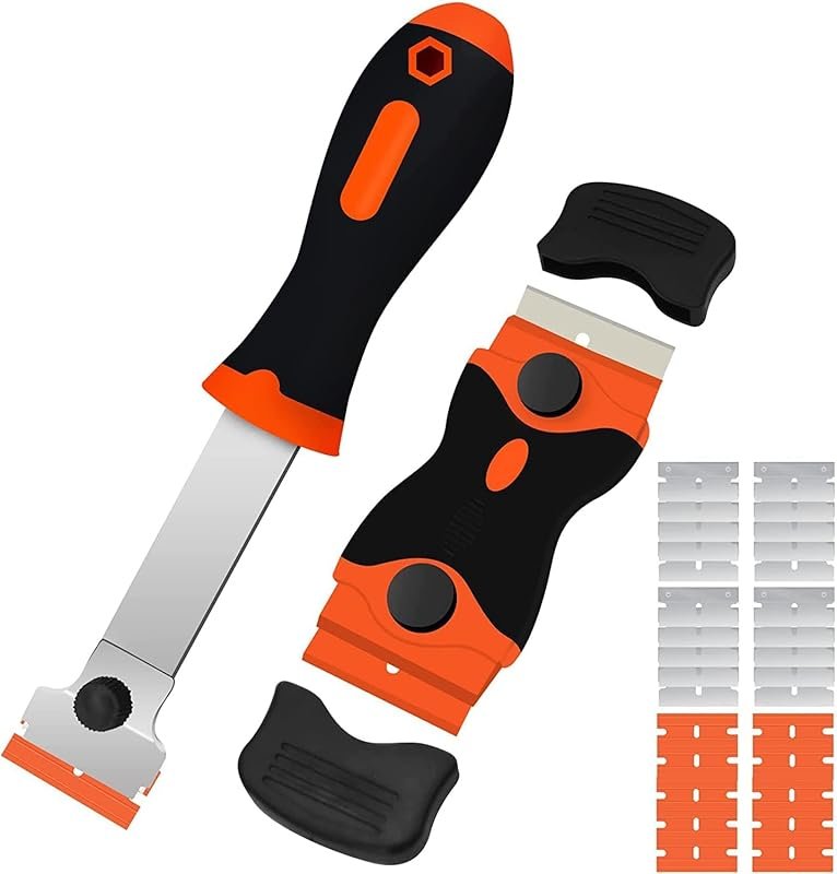 DEKEones Razor Blade Scraper Tool Set: For Labels, Tint, Grease on Gla