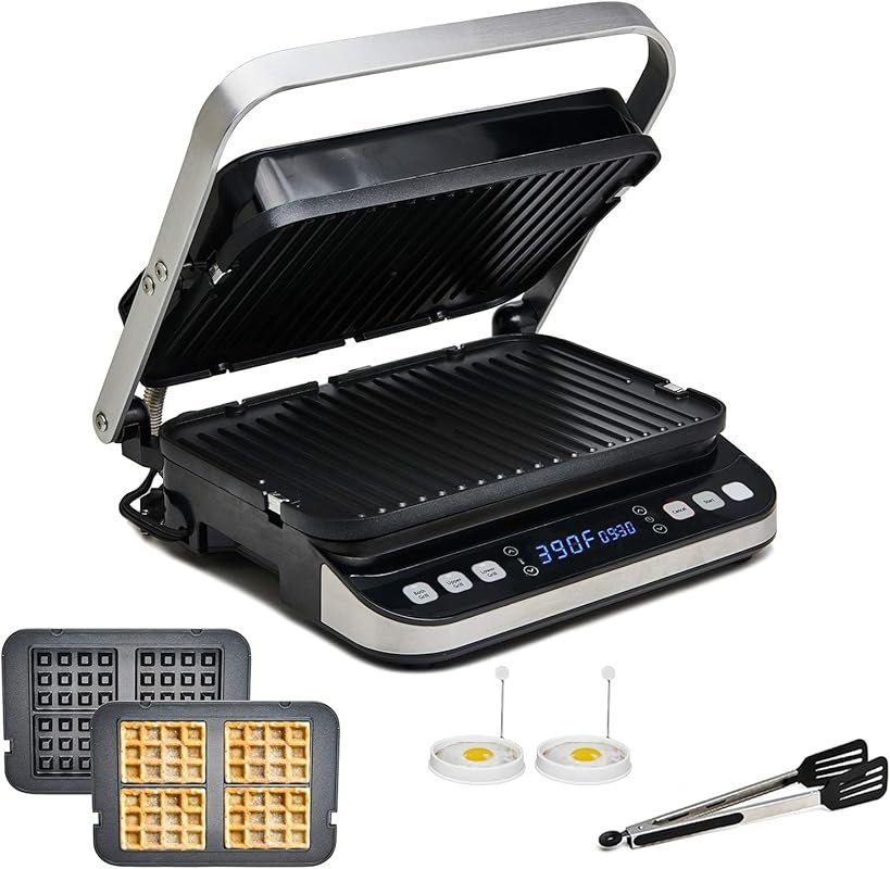 Yedi 6-in-1 Digital Indoor Grill, Waffle Maker, Panini Press, and Grid