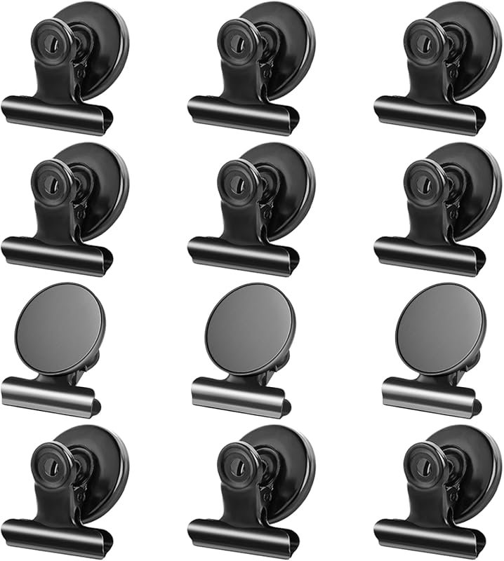 Grtard 12 Pack Strong Magnetic Clips for Fridge, Whiteboard, Office, a