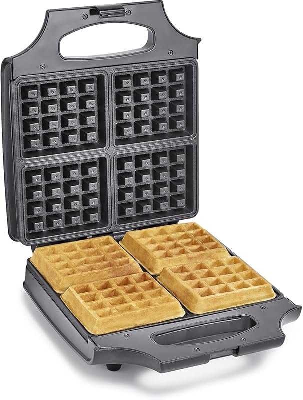 Bella 1400W 4-Slice Square Belgian Waffle Maker with Non-Stick Extra-L