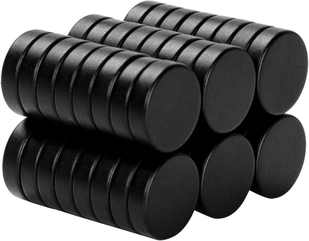 SMARTAKE 45 Pcs Black Small Round Neodymium Fridge Magnets for Home, K