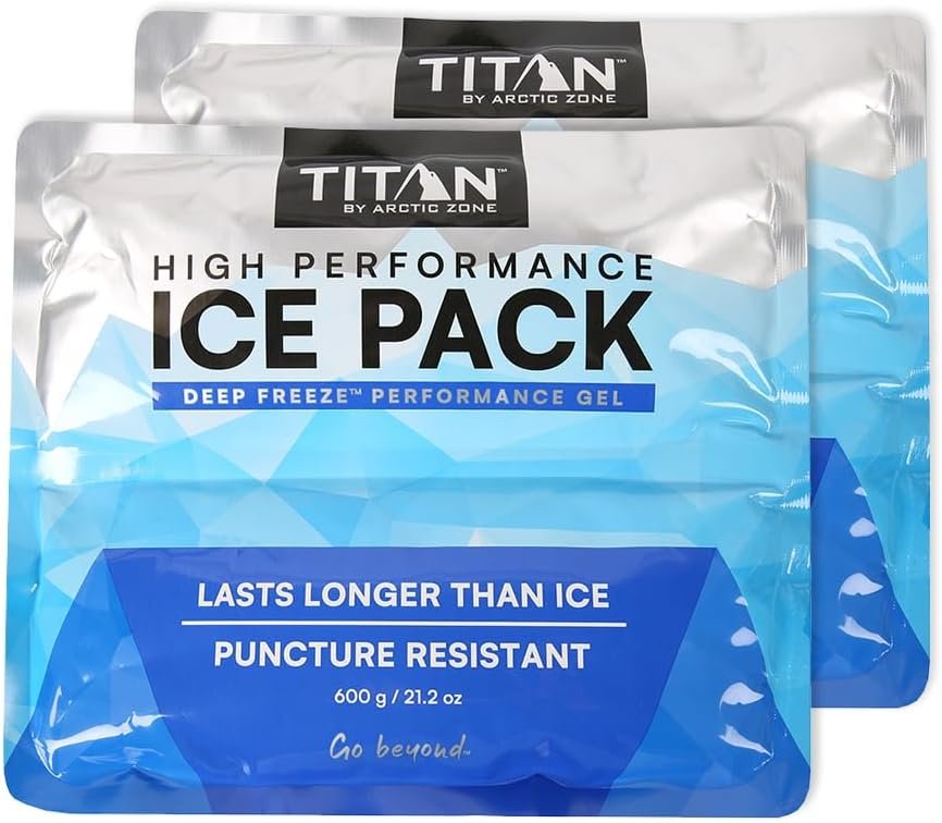 Arctic Zone Titan Deep Freeze 600g Ice Packs (2 Pack) - Long-Lasting N
