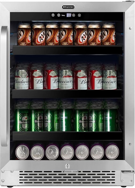 Whynter 182 Can Undercounter Beverage Refrigerator, 5.1 Cu. Ft. Built-