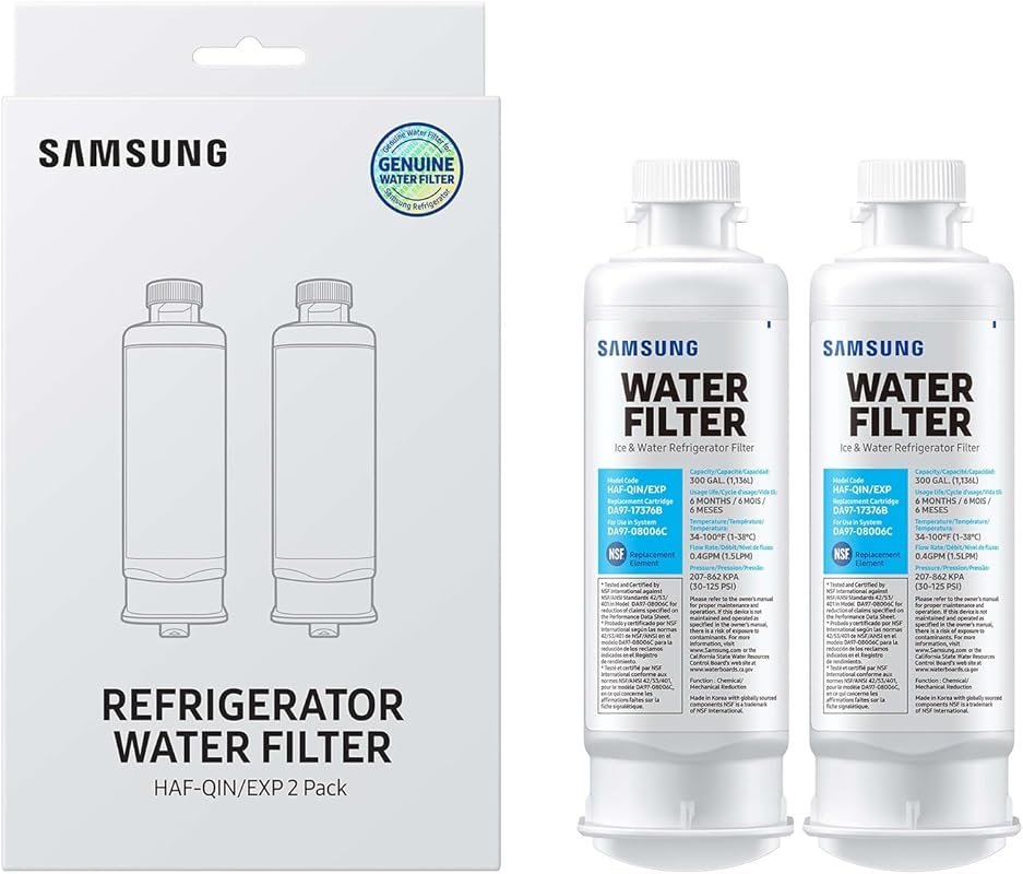 Samsung HAF-QIN-2P/EXP Genuine Refrigerator Water Filter: Clean, Clear