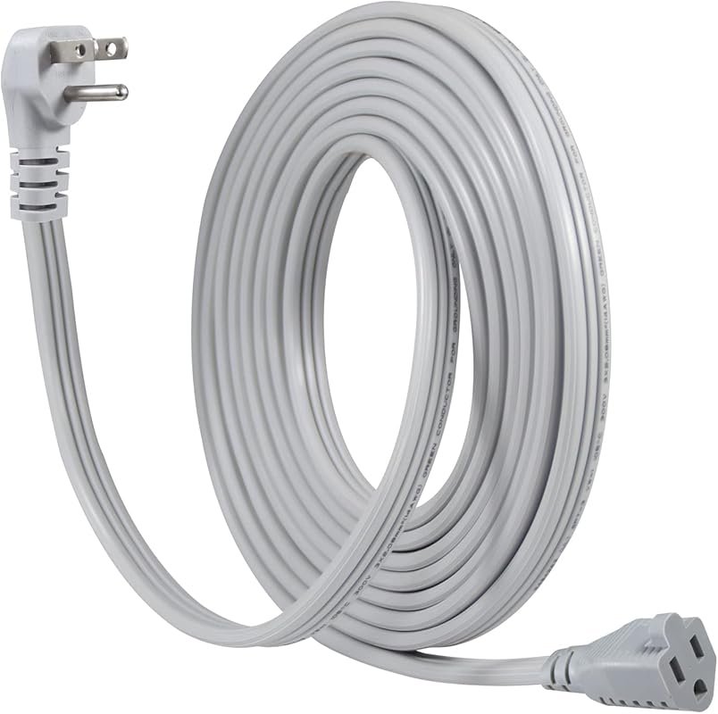 15 Ft Heavy Duty 3 Prong Flat Wire Appliance Extension Cord, SPT-3 14