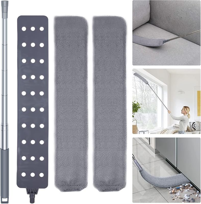 60-Inch Retractable Duster with Microfiber Cloths for Furniture, Appli