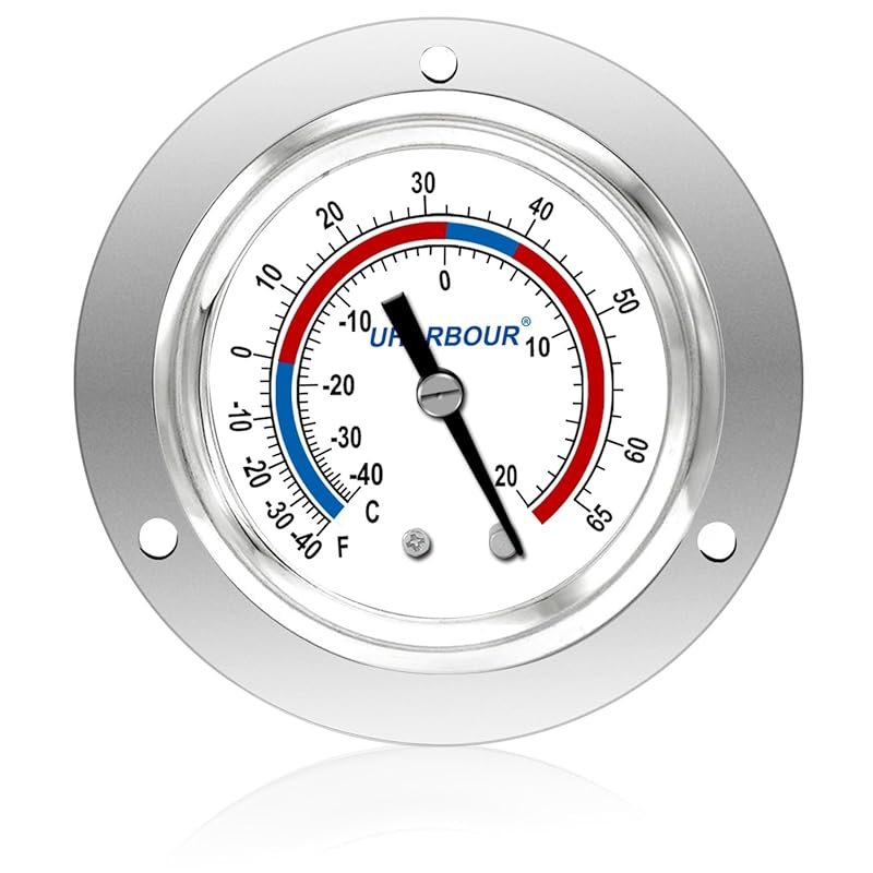 Commercial Cooler Thermometer: Refrigeration Gauge with Capillary, -40