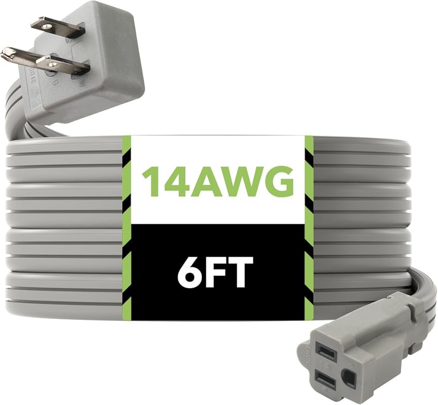 BN-LINK 6ft Heavy Duty Air Conditioner Extension Cord, 14 Gauge 3 Pron