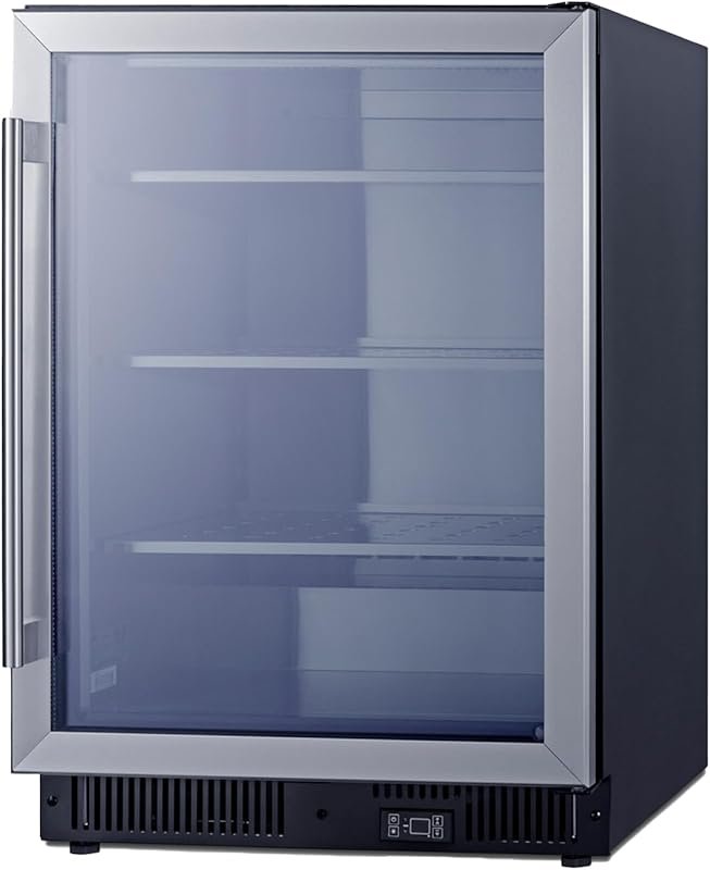 Summit 5.14 cu.ft. Stainless Steel & Glass Display Freezer with 24