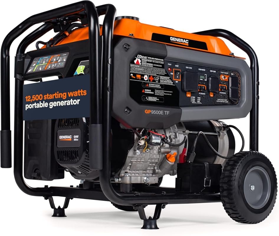Generac 12,500W Tri-Fuel Portable Generator: Electric Start, Gas/Propa