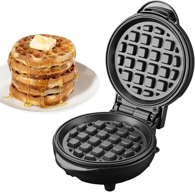 OVENTE Mini Waffle Maker: 4-Inch Non-Stick Chaffle Mold with Quick Hea