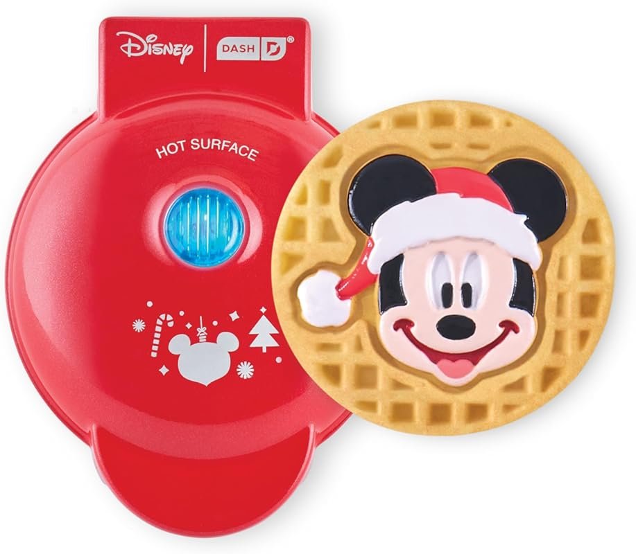 Disney Dash Mickey Mouse Santa Mini Waffle Maker for Festive Homemade