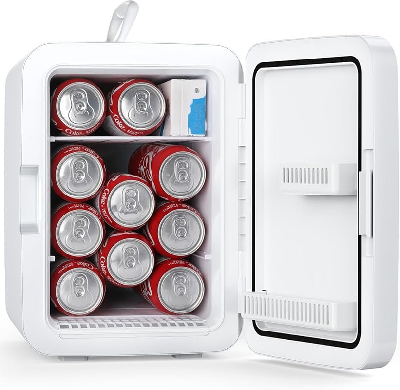 Antarctic Star 10L White Mini Fridge: Portable Desktop Cooler for Cosm