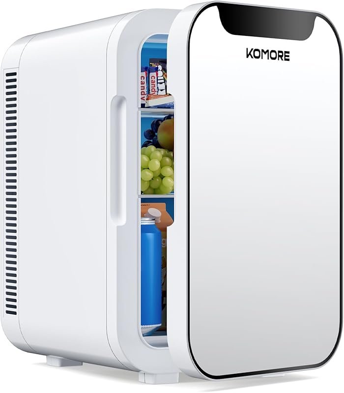 18L Portable Mini Fridge for Skincare & Makeup, 120V/12V Thermoelectric Cooler/Warmer