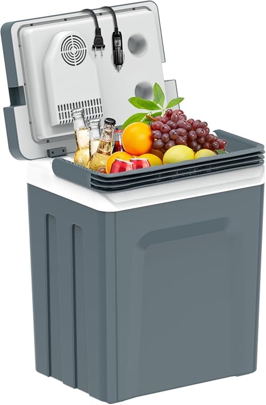 25L Portable Electric Cooler & Warmer: 110V AC/12V DC Car Fridge for T