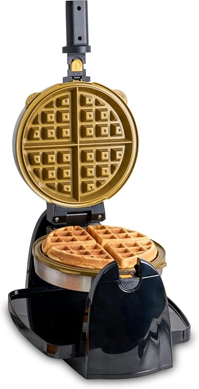 KRUPS Rotating Belgian Waffle Maker: 180° Flip, Ceramic Nonstick, 3 Br